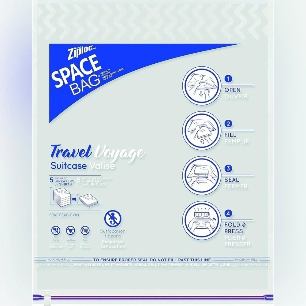 Ziploc Space Bag Clothes Vacuum Sealer Storage Bags for Organization & Travel
